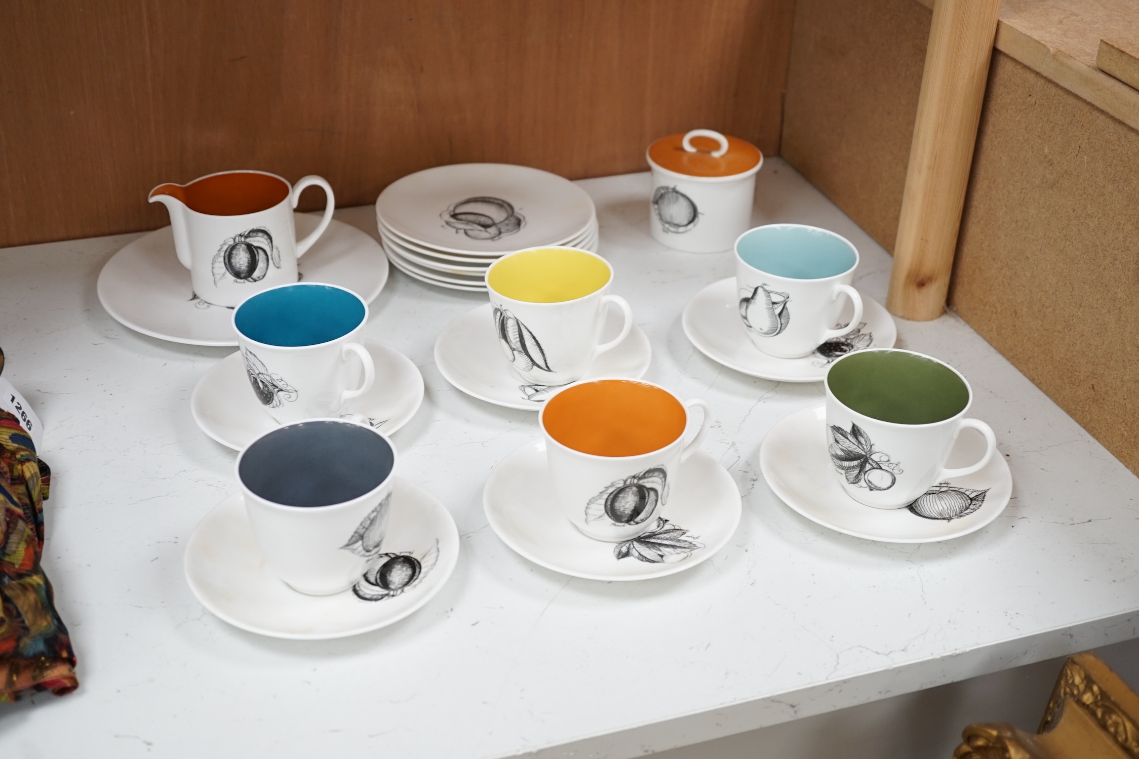 A Susie Cooper part 'black fruit’ pattern breakfast set. Condition - fair to good
